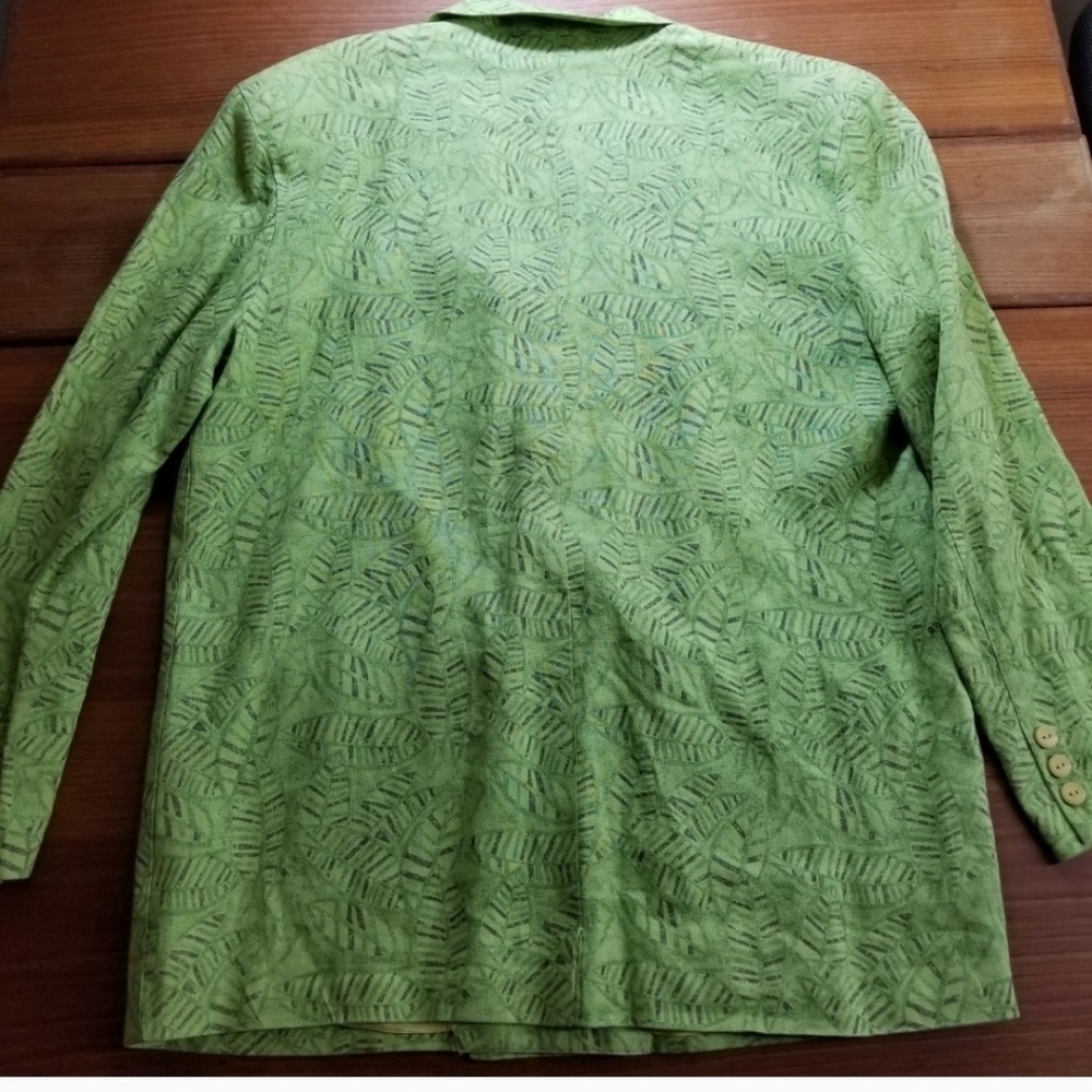 💚 Diane Gilman Vintage Blazer Foliage Print L 🎤 - Picture 9 of 9